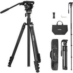 SmallRig CT210 CT-210 Video Tripod Camera Tripod Monopod with Fluid Head Professional Camera Tripod - 4475