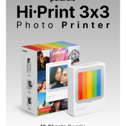 Polaroid Hi-Print 3x3 Pocket Photo Printer (WHITE) with 10 Sheets of Paper