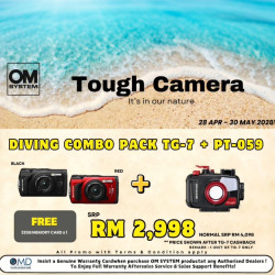 [MAY SALE] Olympus Tough Camera TG-7 + Underwater housing PT-059 Dive Deeper Combo Pack (Free 32GB SD Card)