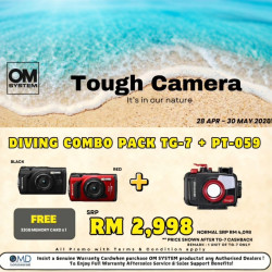 [MAY SALE] Olympus Tough Camera TG-7 + Underwater housing PT-059 Dive Deeper Combo Pack (Free 32GB SD Card)