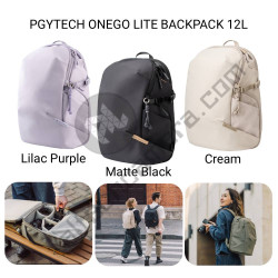 PGYTECH OneGo Lite Backpack (Matte Black, Cream, Lilac Purple, 12L)