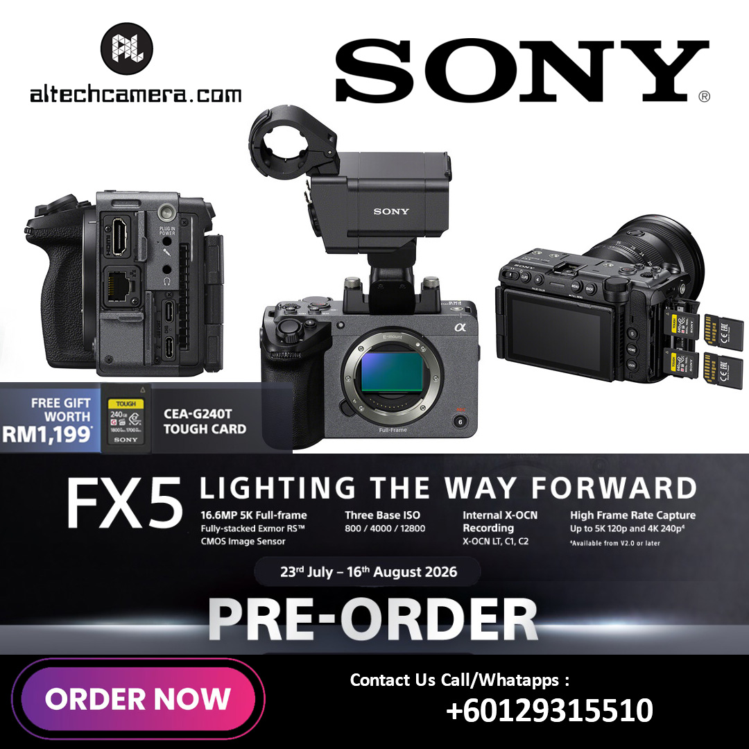 [READY STOCK] Sony FX5 Cinema Camera with XLR Handle Unit (FREE 240GB CFEXPRESS TYPEA) — [PRE-ORDER] Sony FX5 Cinema Camera with XLR Handle Unit (Preorder-Order 23/07 - 16/08 2026)
