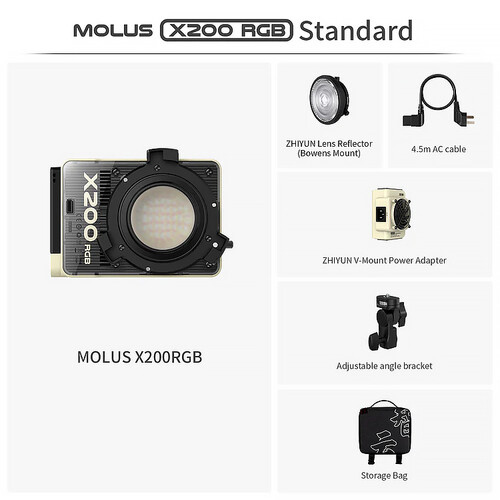 Zhiyun Molus X200 RGB COB LED Light (Standard) — Zhiyun Molus X200 RGB COB LED Light Standard