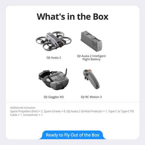 DJI Avata 2 1-Battery Fly Smart Combo FPV Drone with Goggles N3 — [PRE ORDER] DJI AVATA 2 1-Battery Fly Smart Combo with Googles N3