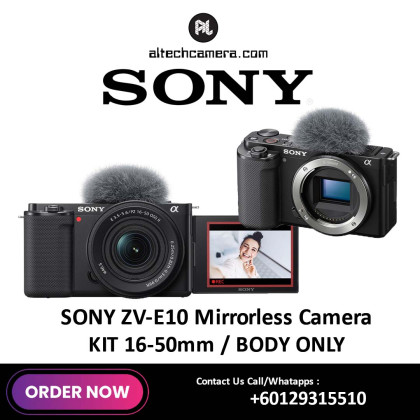 [AUG SALE] Sony ZV-E10 Kit with E PZ 16-50mm OSS II Lens (Sony Malaysia) + 64GB Card + Godox IM22 Flash