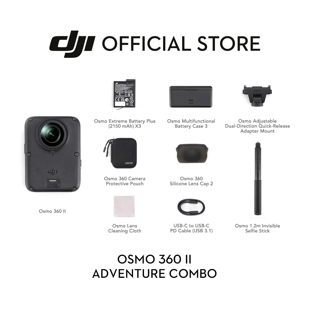 DJI Osmo 360 II 8K Panoramic Action Camera - (Standard Combo / Limitless Riding Combo / Adventure Combo) — DJI OSMO 360 II Limitless Riding Combo