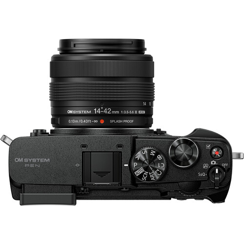 [PRE ORDER] OM SYSTEM PEN Mirrorless Camera with 14-42mm III Lens (Black / Silver) (PROMO UNTIL 30 SEP 2026) — OM SYSTEM PEN Mirrorless Camera with 14-42mm III Lens (Black)