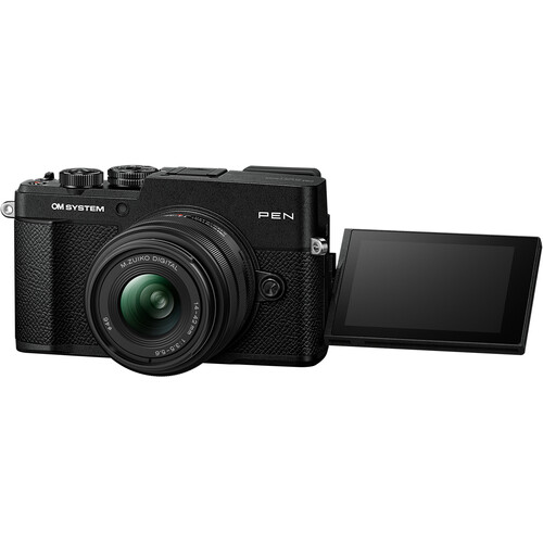 [PRE ORDER] OM SYSTEM PEN Mirrorless Camera with 14-42mm III Lens (Black / Silver) (PROMO UNTIL 30 SEP 2026) — OM SYSTEM PEN Mirrorless Camera with 14-42mm III Lens (Black)