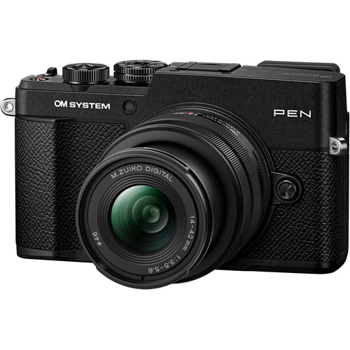 [PRE ORDER] OM SYSTEM PEN Mirrorless Camera with 14-42mm III Lens (Black / Silver) (PROMO UNTIL 30 SEP 2026) — OM SYSTEM PEN Mirrorless Camera with 14-42mm III Lens (Black)