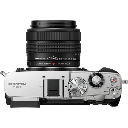 [PRE ORDER] OM SYSTEM PEN Mirrorless Camera with 14-42mm III Lens (Black / Silver) (PROMO UNTIL 30 SEP 2026) — OM SYSTEM PEN Mirrorless Camera with 14-42mm III Lens (Silver)