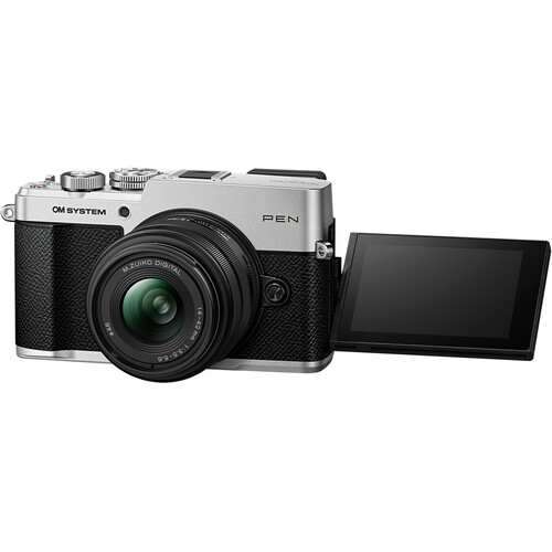 [PRE ORDER] OM SYSTEM PEN Mirrorless Camera with 14-42mm III Lens (Black / Silver) (PROMO UNTIL 30 SEP 2026) — OM SYSTEM PEN Mirrorless Camera with 14-42mm III Lens (Silver)