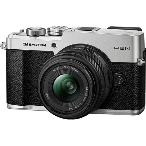 [PRE ORDER] OM SYSTEM PEN Mirrorless Camera with 14-42mm III Lens (Black / Silver) (PROMO UNTIL 30 SEP 2026) — OM SYSTEM PEN Mirrorless Camera with 14-42mm III Lens (Silver)