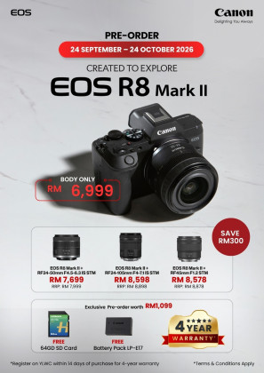 [PRE-ORDER] Canon EOS R8 Mark II Mirrorless Camera Body Only (Canon My) (PROMO UNTIL 24 OCT 2026)