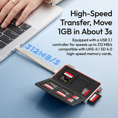 Ulanzi DC01 2-in-1 Portable Memory Card Case (Black) — Ulanzi DC01 2-in-1 Portable Memory Card Case (Black)