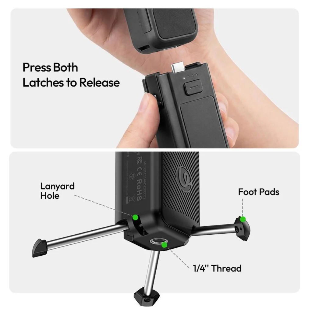 ULANZI PK-22 2-IN-1 POWER HANDLE FOR POCKET 3 (C114) — ULANZI PK-22 2-IN-1 POWER HANDLE FOR POCKET 3 (C114)