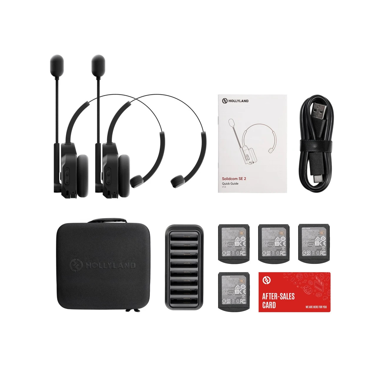 Hollyland Solidcom SE 2 1.9Ghz Full-Duplex Wireless Intercom Headset System with Dual-Mic ENC (2S / 4S / 6S / 8S / 11S) — Hollyland Solidcom SE 2 2S 1.9Ghz (2 Users)