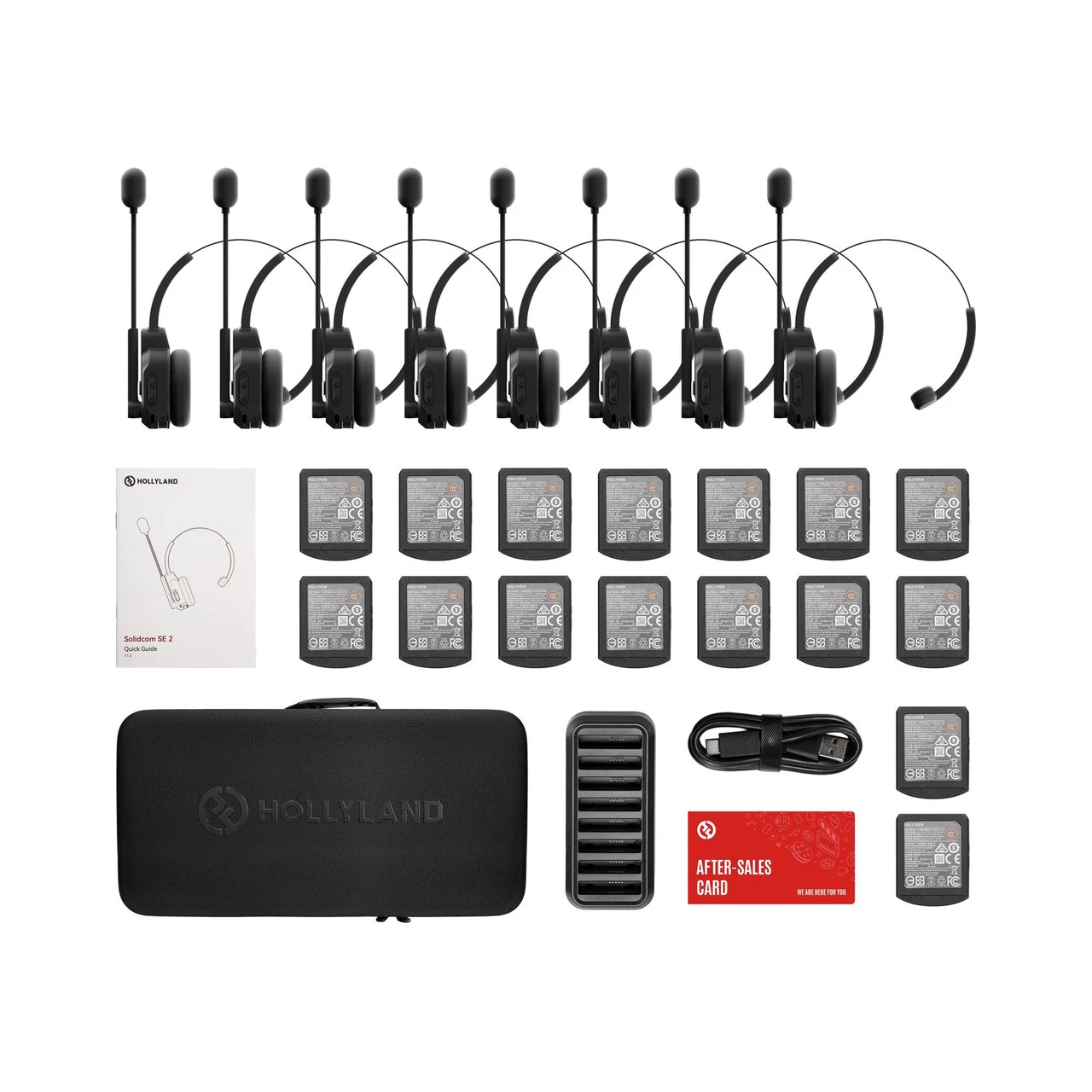 Hollyland Solidcom SE 2 1.9Ghz Full-Duplex Wireless Intercom Headset System with Dual-Mic ENC (2S / 4S / 6S / 8S / 11S) — Hollyland Solidcom SE 2 8S 1.9Ghz (8 Users)