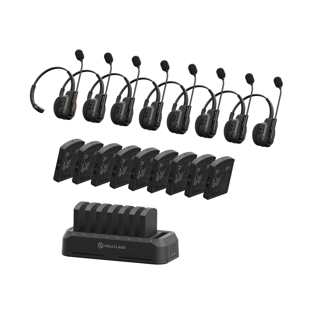 Hollyland Solidcom SE 2 1.9Ghz Full-Duplex Wireless Intercom Headset System with Dual-Mic ENC (2S / 4S / 6S / 8S / 11S) — Hollyland Solidcom SE 2 8S 1.9Ghz (8 Users)