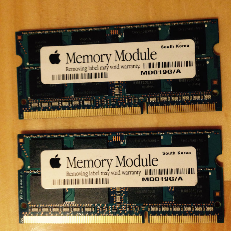 Cặp RAM Tháo máy Macbook Pro DDR3 Laptop 1333mhz 4gb x 2 = 8gb - 1