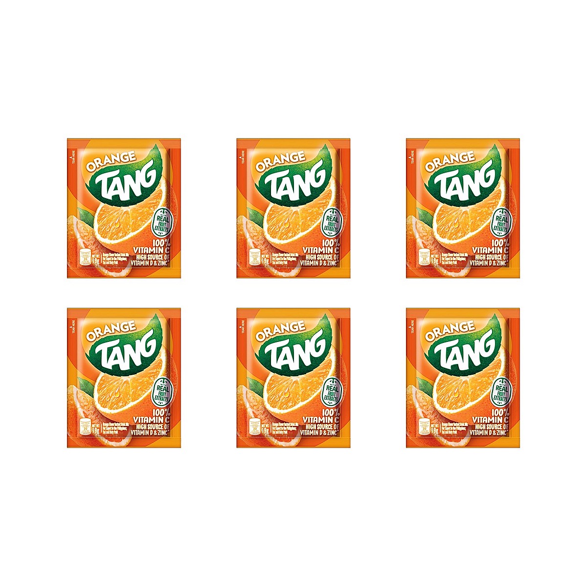 Orange Flavor Instant Drink Mix (Pack of 6, 19g)