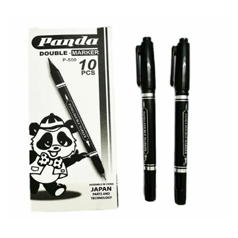 Panda Double Marker Black P-500