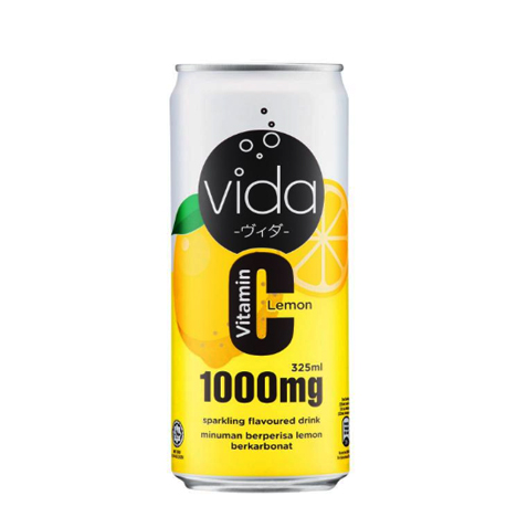 Vitamin C Lemon Sparkling Flavored Drink Cold