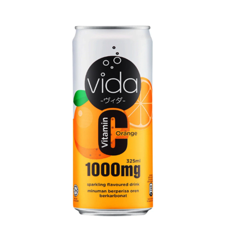 Vitamin C Orange Sparkling Flavored Drink Cold