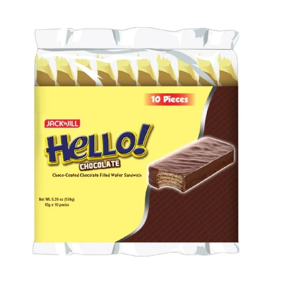 Hello! Chocolate Filled Wafer Sandwich 15 g x10