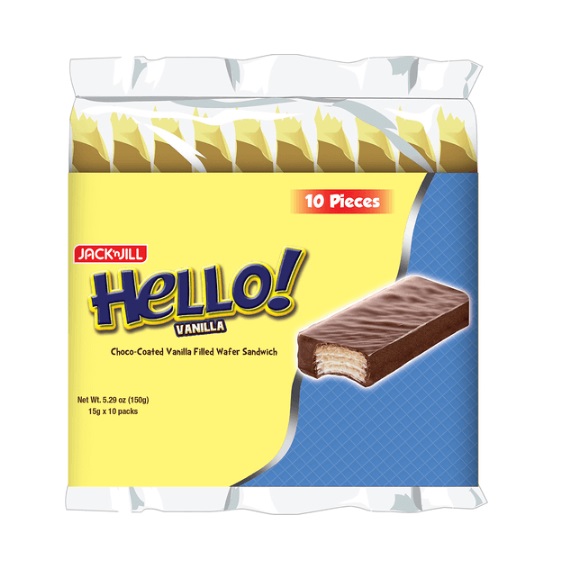 Hello! Vanilla Filled Wafer Sandwich 15g x 10