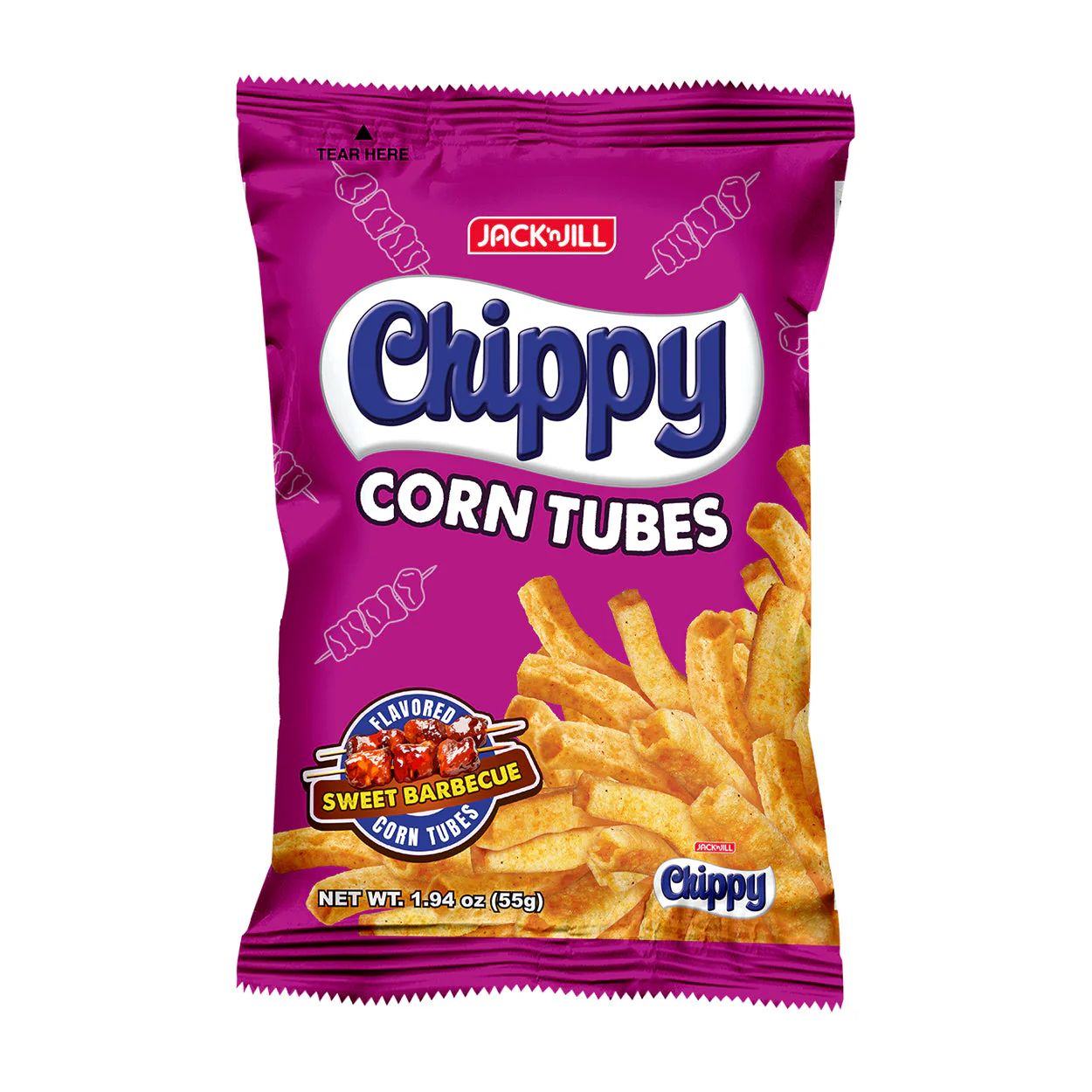 Chippy Corn Tubes Sweet Barbecue 55g/48