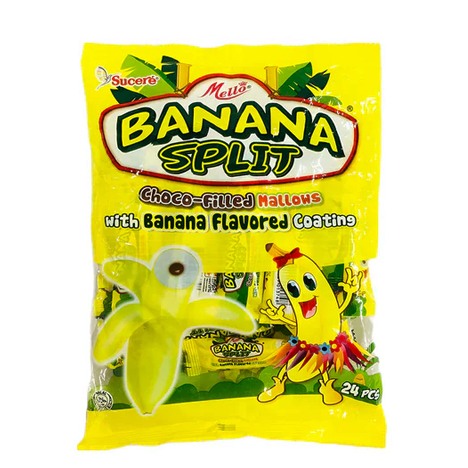 Banana Split Choco Filled Mallows with banana Flavored Coating