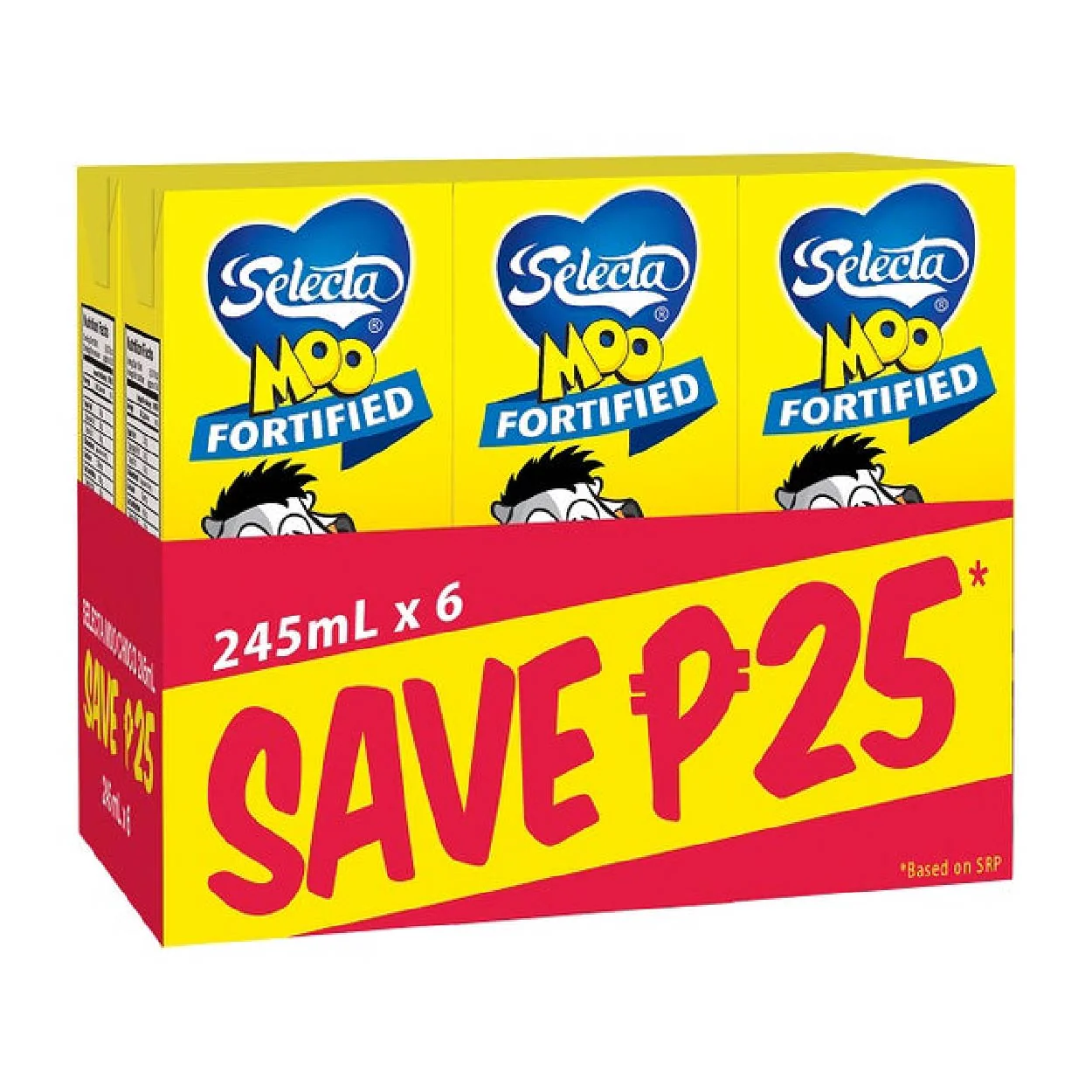 Moo Foetified Chocolate Milk Drink 245ml x 6's save P25