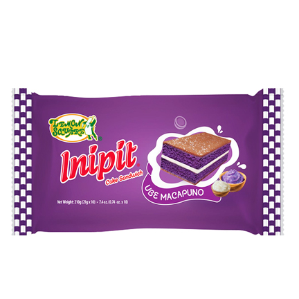 Inipit Cake Sandwich Ube Macapuno 12/10'