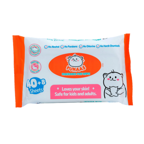 Fragrance Free Wipes  48sheets