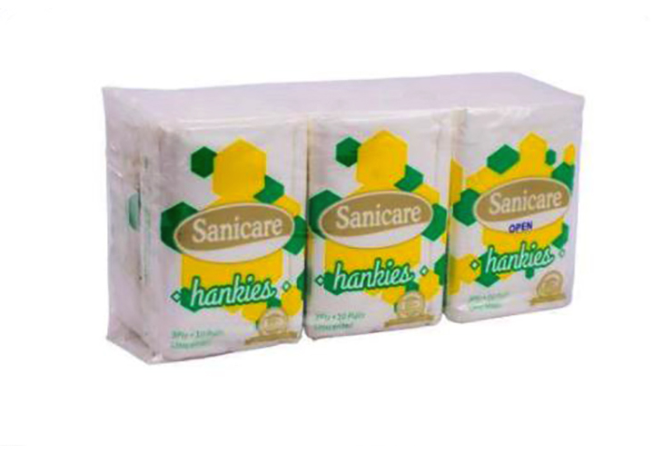Sanicare Hankies 3ply/10pulls 6 packs