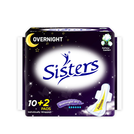 Cottony Comfort Overnight Dry 10+2Pads