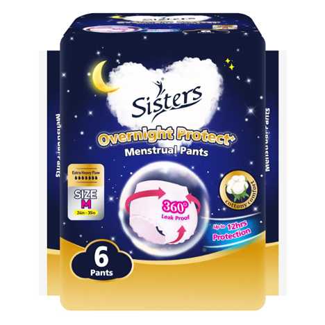Menstrual Pants Medium 24" -35" 6pants