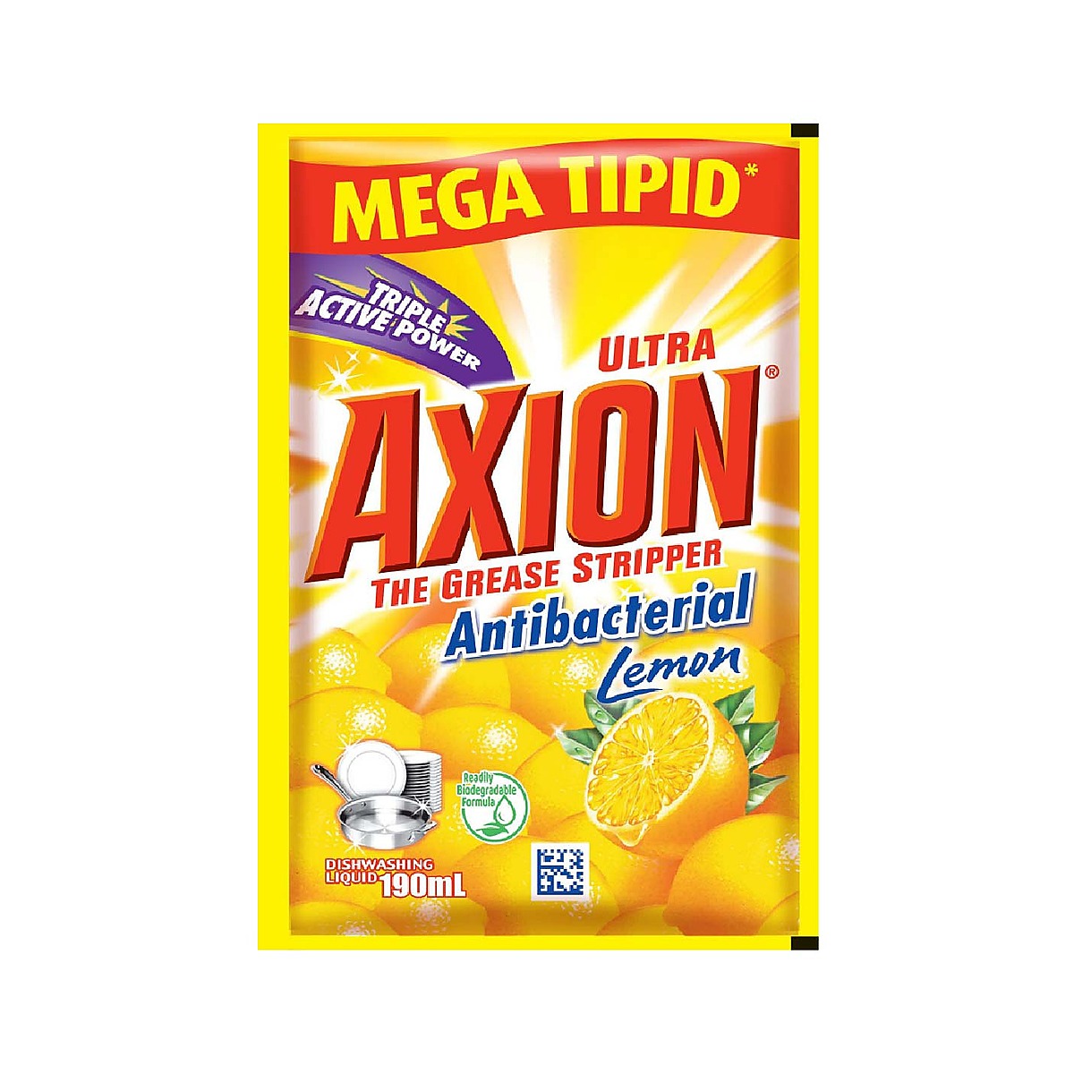 Axion Dishwashing Liquid Lemon 190ml