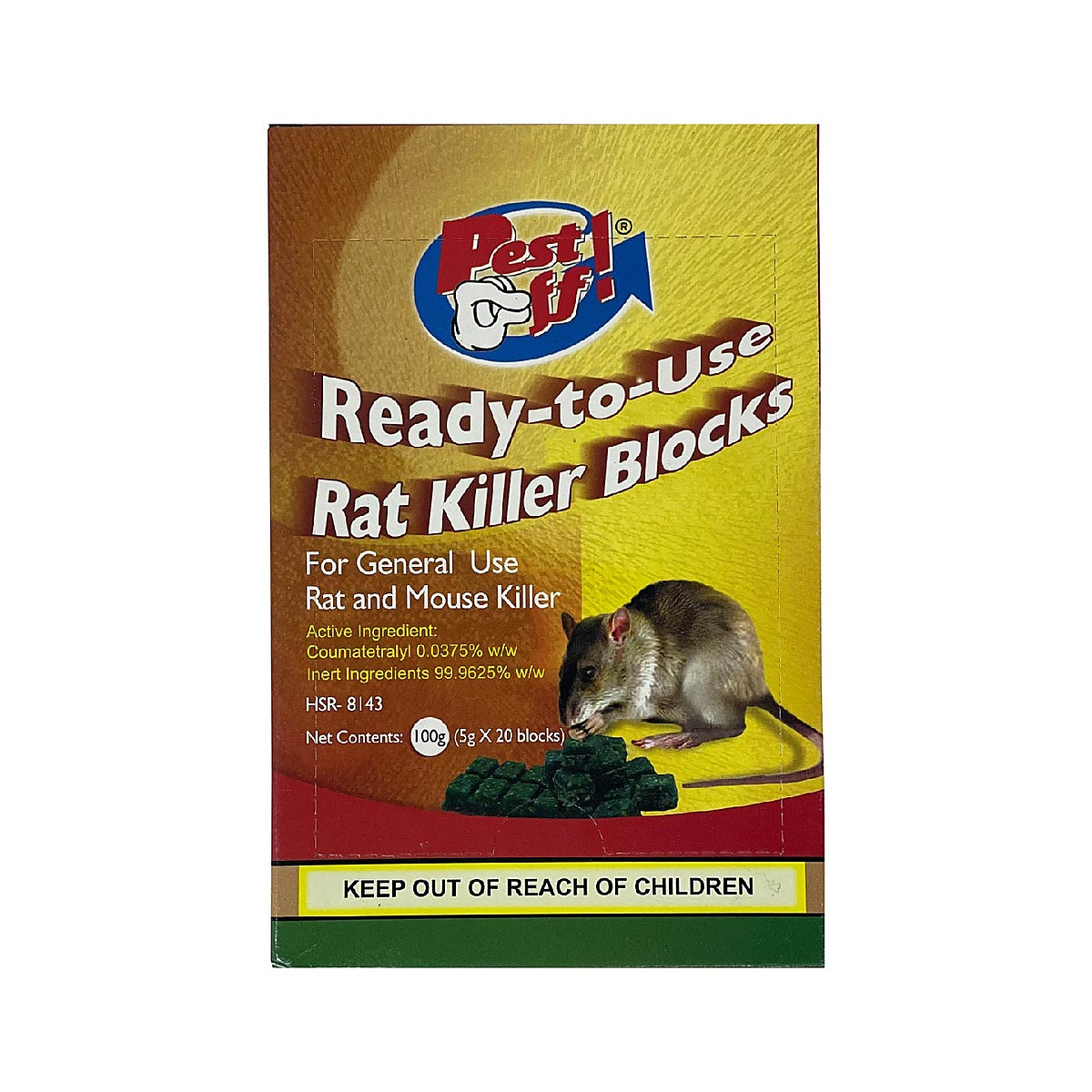 Pest Off Ready to Use Rat Killer Blocks 100g