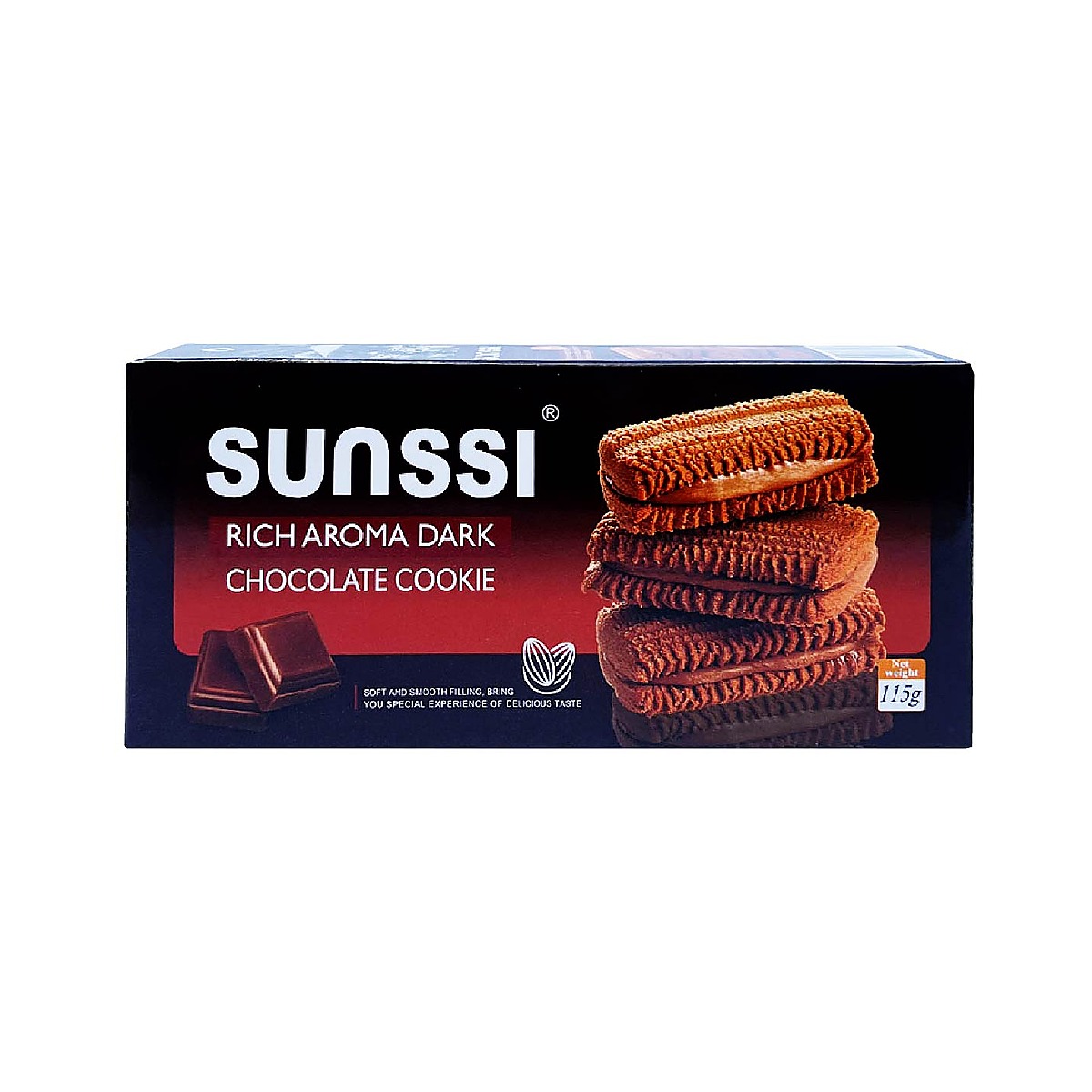Sunssi Rich Aroma Dark Chocolate Cookie Sandwich 115g