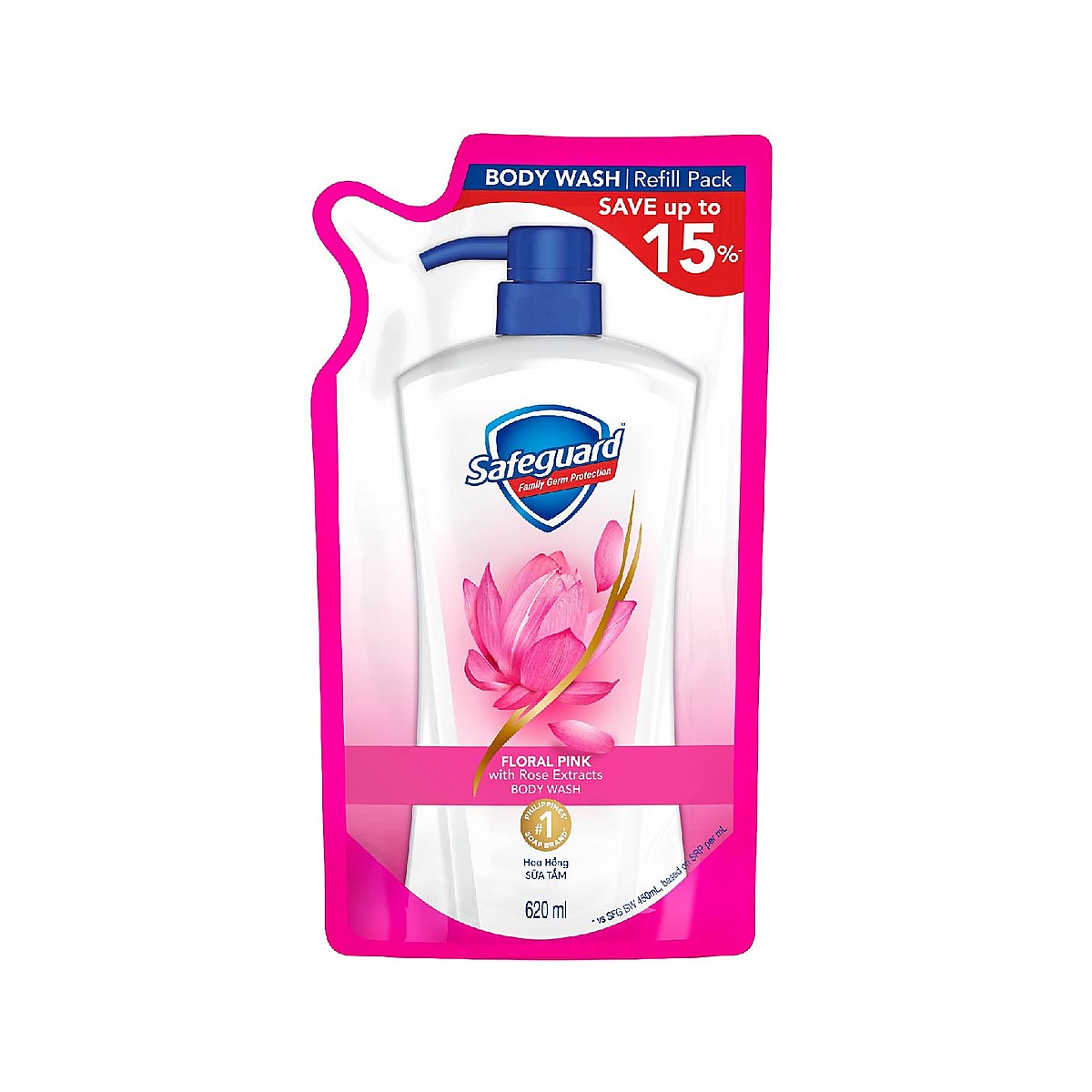 Safeguard Body Wash Floral Pink Refill 620ml