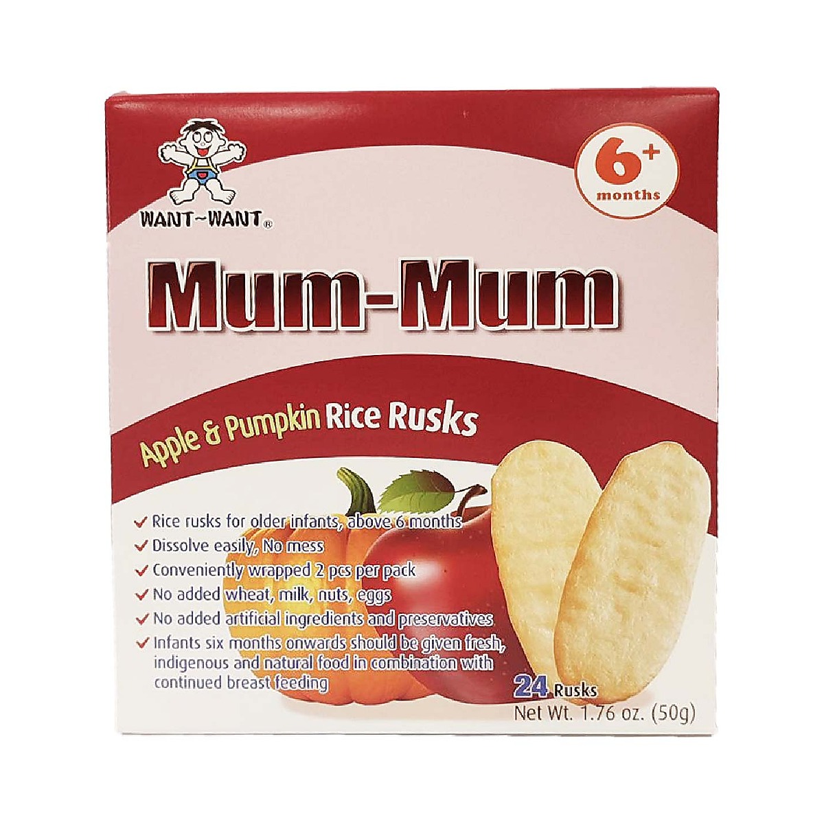 Baby Mum-Mum Apple & Pumpkin Rice Rusks 50g