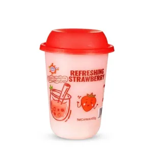 Refreshing Strawberry Flavore0d Drink With nata De Coco