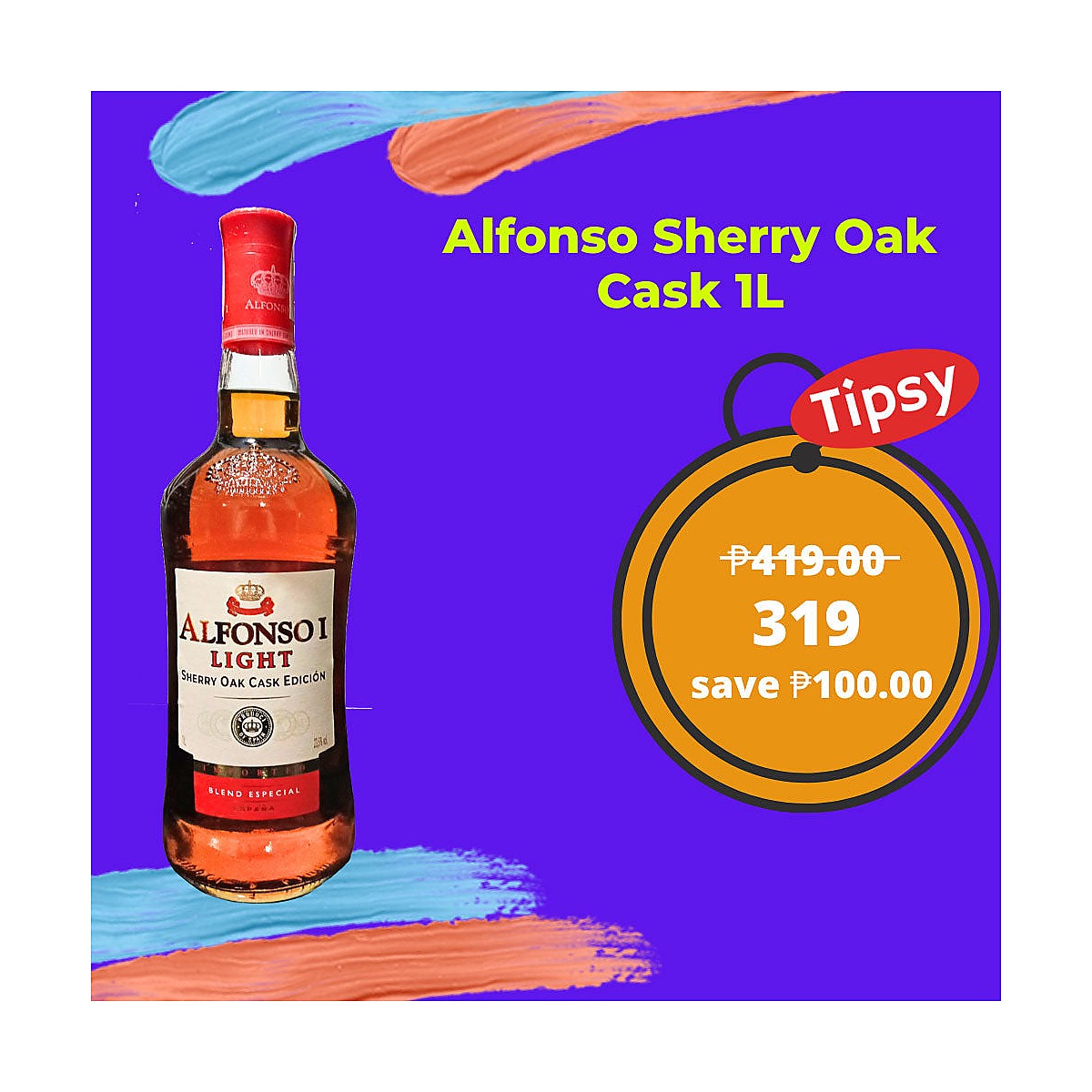 Alfonso Light Sherry Oak Cask Brandy 1L