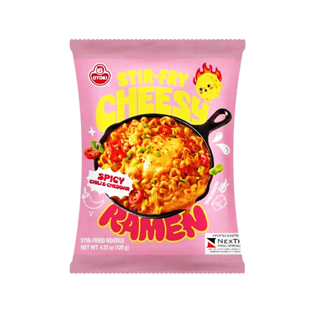 Stir-Fry Cheesy Ramen Spicy Chili-Cheddar Noodle