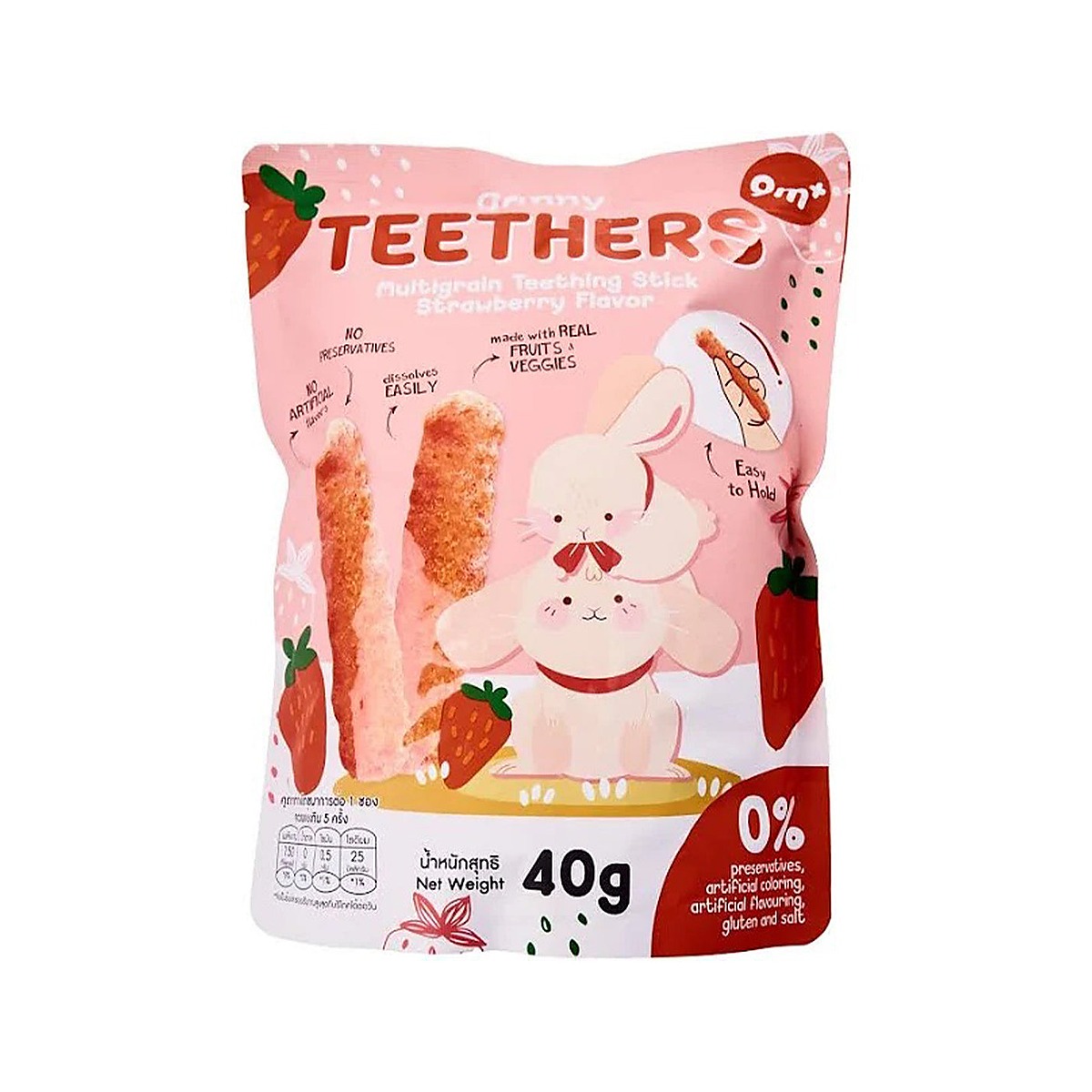 Grinny Teethers Multigrain Teething Stick Strawberry 40g