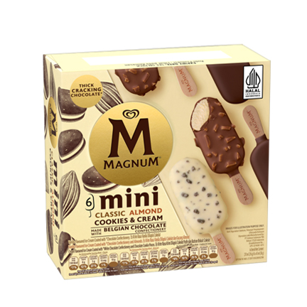 Magnum Ice Cream Mini Classic/Almond/Cookies&Cream 45ml x 6's