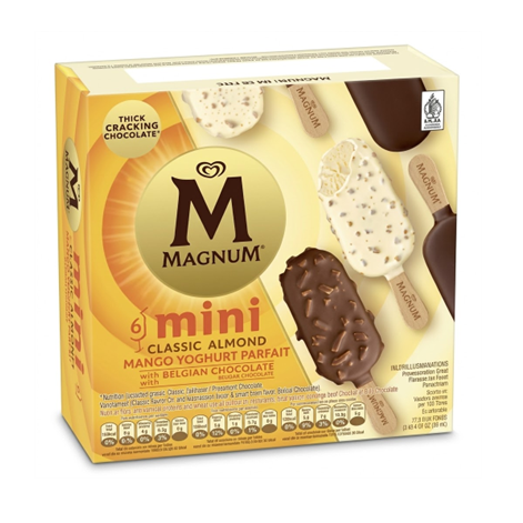 Magnum Ice Cream  Mini Classic/Almond/Mango Yogurt 45ml x  6's