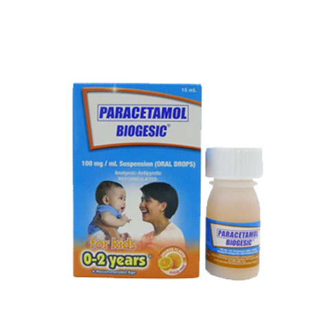 Paracetamol 100 mg Syrup 0-2 yrs old Orange