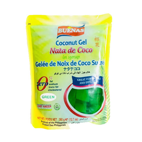 Coconut Gel Nata de Coco in Syrup Green